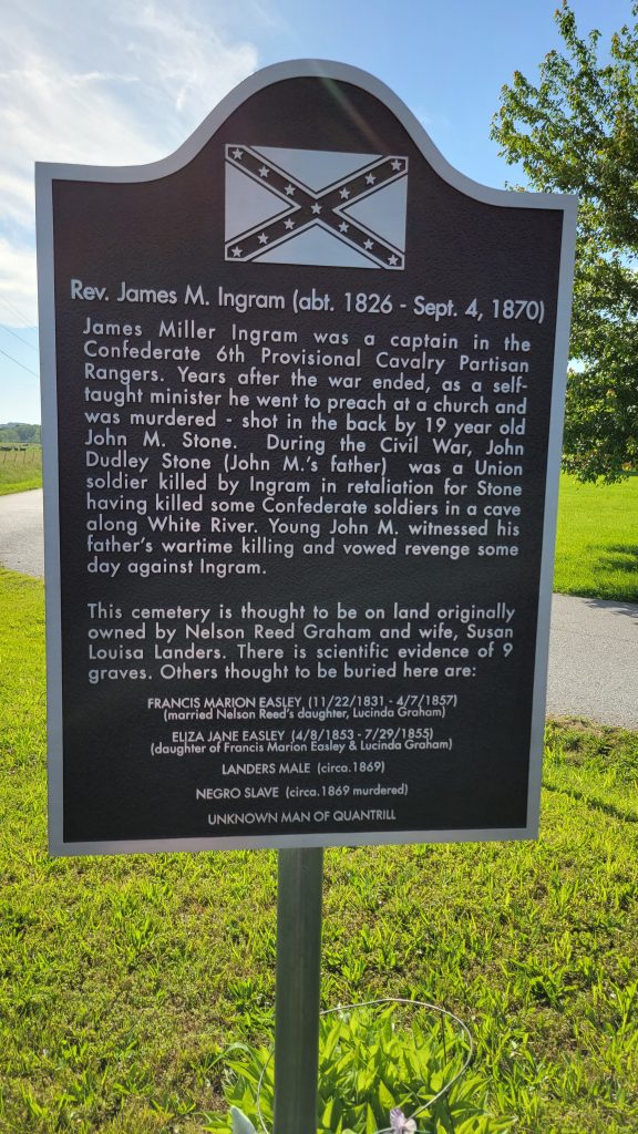 Historical marker for James Ingram and Francis Marion Easley.