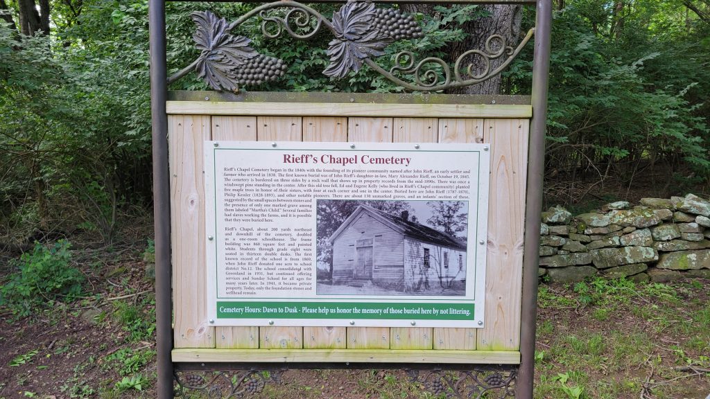 Rieff's Chapel Cemetery sign